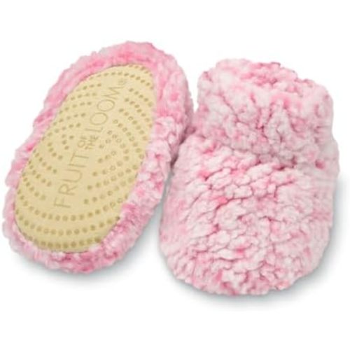 Fruit of the Loom Cozy Thermal Wrap Booties with Non-Skids for Baby Girls, Boys, Unisex
