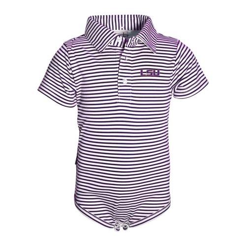 LSU Tigers Baby Purple Carson Short Sleeve One Piece Polo