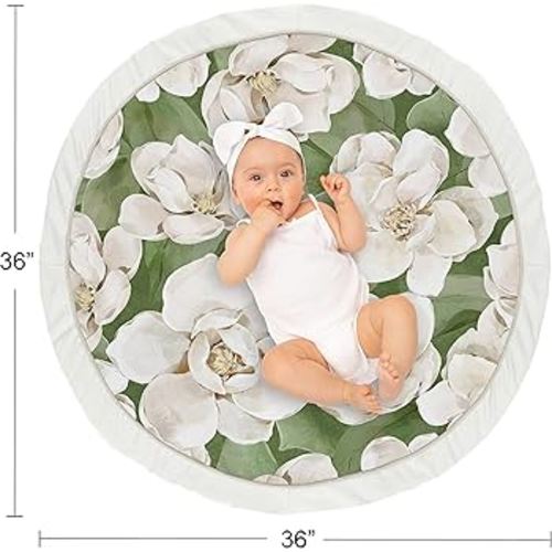 Amazon.com : Sweet Jojo Designs Sage Green Boho Flower Floral Girl Baby Play Mat Tummy Time Activity Infant Playmat Playpen Tent Teepee Floor Ivory Shabby Chic Bohemian Watercolor Garden Nature Modern Elegant : Baby