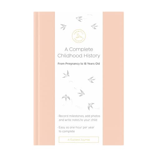 Promptly Journals, A Complete Childhood History: From Pregnancy to 18 Years Old (Country Peach, Orange, Leatherette) | Baby Book and Pregnancy Journal | Baby Memory Book