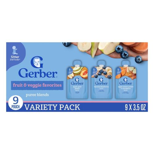Gerber Toddler Baby Food Pouches - Fruit & Veggie Favorites Variety Pack - 9pk/3.5oz