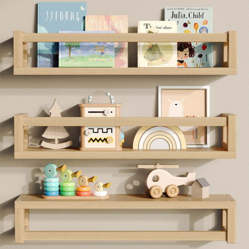 Floating Shelves for Wall - Nursery Bookshelf, Versatile Wall-Mounted Kids Book Shelf for Room Decor, Ideal for Books, Toys, Spice Rack