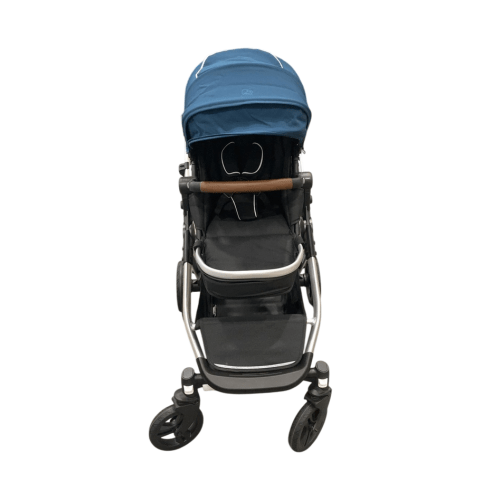 Mockingbird Single to Double 2.0 Stroller, 2025, Sea, Silver With Penny Leather, Windowpane