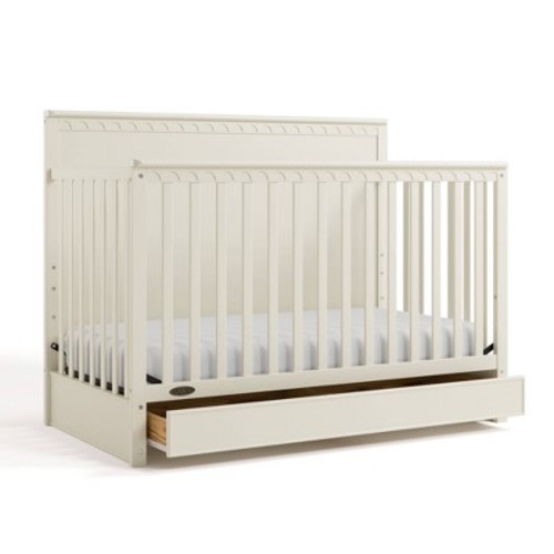 Graco Sasha 5-in-1 Convertible Crib with Drawer - Frosted Oat