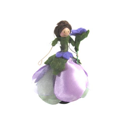 Violet Flower Fairy Ornament, Gifts for Summer Gardeners - Girls - Baby Showers - Nurseries - Birthdays - Flower Lovers - Fairy Enthusiasts
