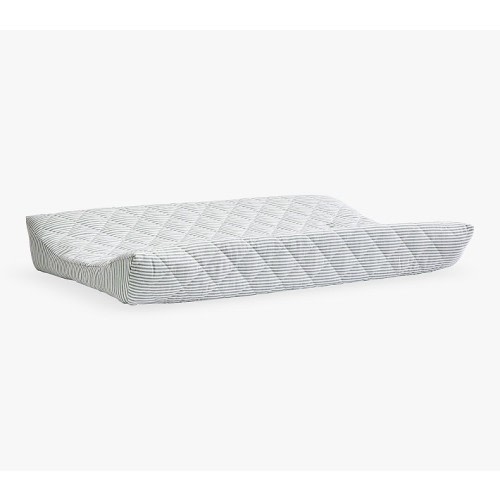 Oxford Stripe Quilted Changing Pad Cover