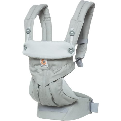 Ergobaby 360 All-Position Baby Carrier with Lumbar Support (12-45 Pounds), Pearl Grey, Premium Cotton