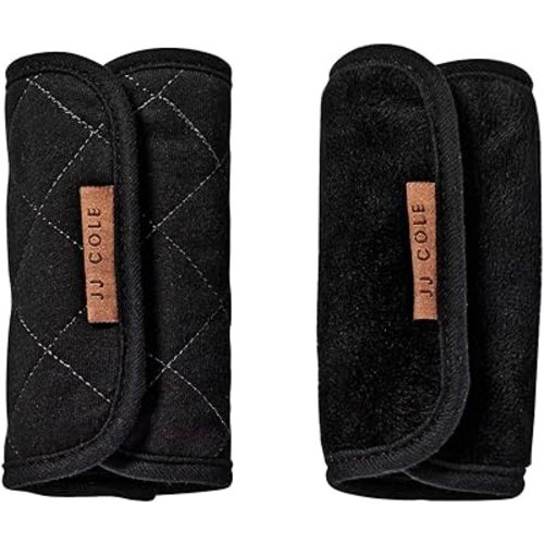 JJ Cole Reversible Seat Belt Covers - Quilted Seat Belt Cover for Car Seat Straps - Car Seat Belt Cover - Baby Travel Essentials - Black