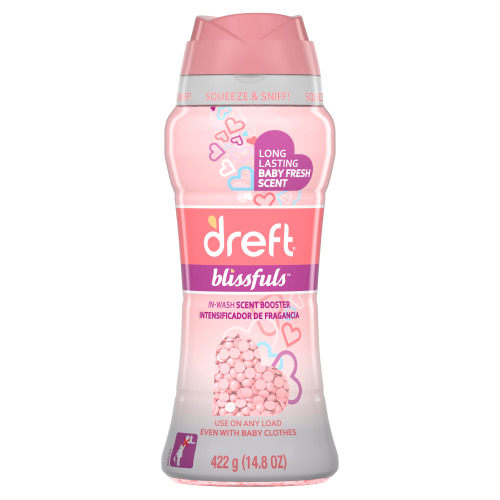 Dreft Blissfuls Baby Fresh Fragrance, In-Wash Laundry Scent Booster Beads, Fabric Smell Boost, 14.8 oz