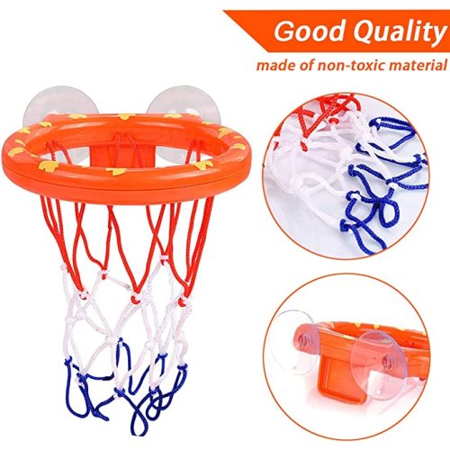 ENTHUR Bath Toy Fun Basketball Hoop & Balls Set for Boys and Girls Kid & Toddler Bath Toys Gift Set 3 Balls Included