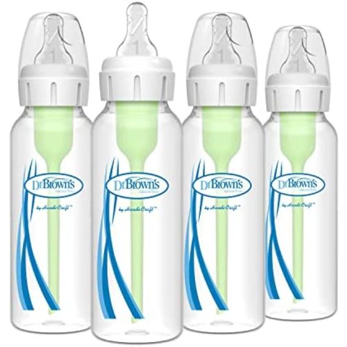 Dr. Brown’s Anti-Colic Options+ Baby Bottles, Narrow, 8oz, 4 Pack