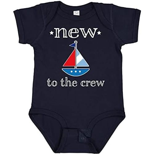 inktastic Baby Boy New To the Crew Sailboat Baby Bodysuit