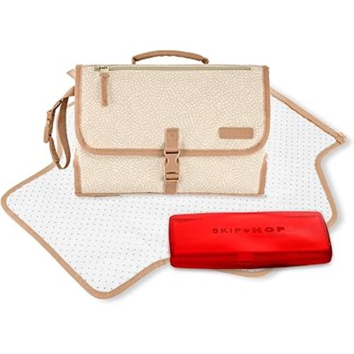 Skip Hop Portable Baby Changing Pad, Pronto, Beige Swirl Dot