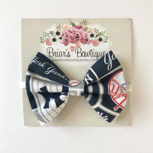 New York Yankees Bow Headband or Hair Clip Baseball Bow Yankees Fabric Bow on a White Nylon Headband or Hair Clip Yankee Bow Baby, Girl - Etsy