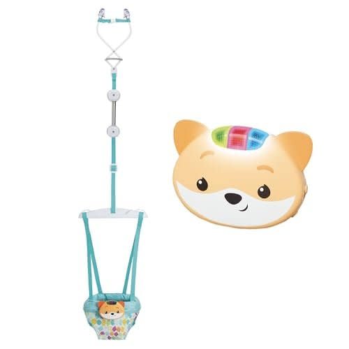 New Infantino 2-in-1 Music & Lights Doorway Jumper + Fox Toy