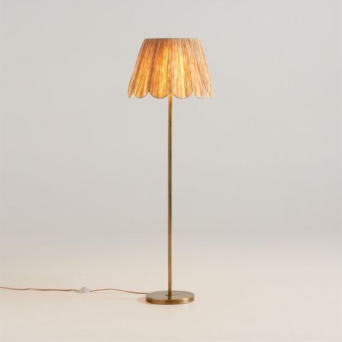 Greta Scalloped Raffia Floor Lamp