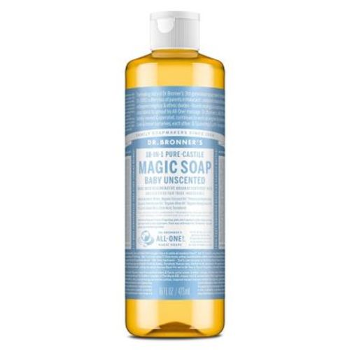 Dr. Bronner's Magic Pure Castile Liquid Soap Bodywash - Baby Unscented - 16 fl oz