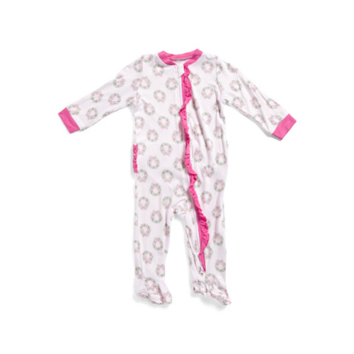Newborn Girls Holiday Wreaths Footed Coveralls With 2 Way Zipper | Kids' Holiday Shop | Marshalls