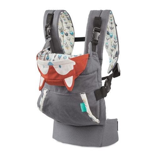 Infantino Cuddle-up Ergonomic Hoodie Baby Carrier, 2-Position, 12-40lbs, Unisex, Gray Fox