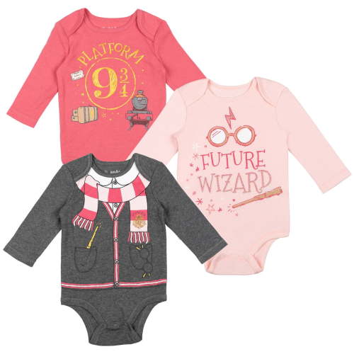 Harry Potter Harry Potter Hermione Newborn Baby Girls 3 Pack Bodysuits Newborn to Infant