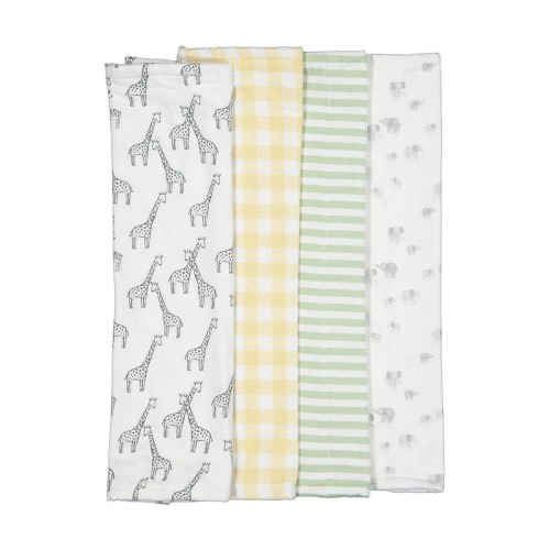 4 Pack Organic Cotton Burping Cloths - Kmart