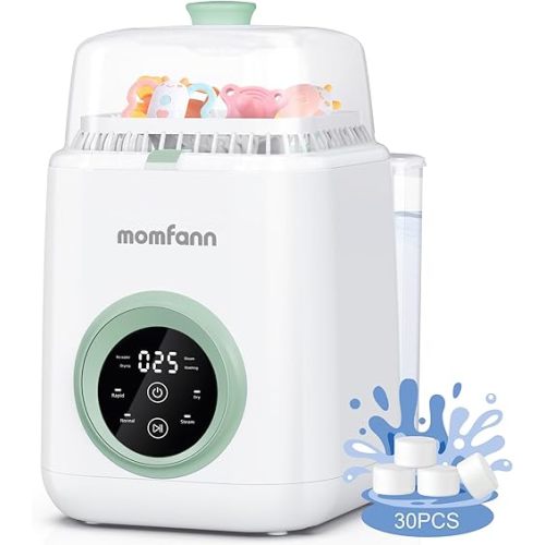 19 Min Bottle Washer, Quick Wash, Sterilizer and Dryer - All-in-One Cleaner, Bottles, Pump Parts and Baby Accessories, Ideal Gift for New Parents