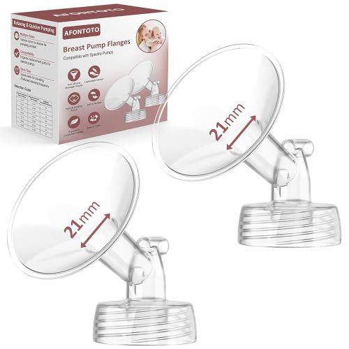 21mm Flanges Compatible with Spectra S2 S1 9 Plus Synergy Gold Breastpump, Not Original Spectra Replacement Pump Parts, Wide Mouth Flange Accessories for Elastic Nipples Work with Backflow Protector