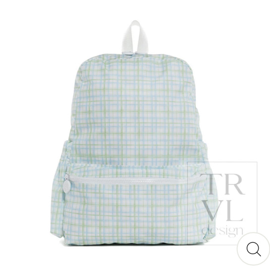 TRVL Backpack - Classic Plaid Green
