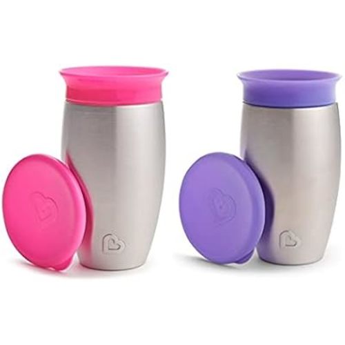 Munchkin Miracle Stainless Steel 360 Sippy Cup (Pink/Purple)