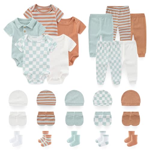 Unisex Baby Boy Girl Pant Sets Bodysuits Hats Gloves Socks Accessories 25 Pack Cotton Infant Practical Outfit