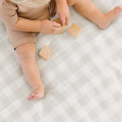 Crib Fitted Sheet with Pillowcase - Gingham