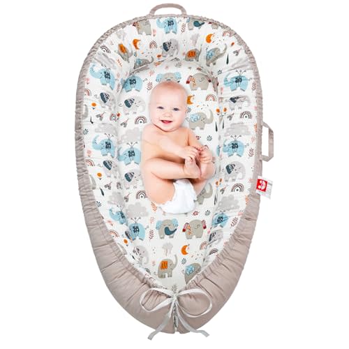 Baby Lounger for Newborn- Baby Nest Cover Co Sleeping for Baby 0-24 Months, Breathable Portable Infant Nest - Adjustable Cotton Soft Baby Floor Seat for Travel, Newborn Essentials Gifts