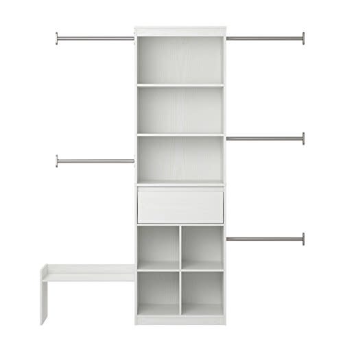 Little Seeds Grow with Me Adjustable Kids’ Closet Organizer System, 15.69" D x 95.44" W x 76.62" H, White