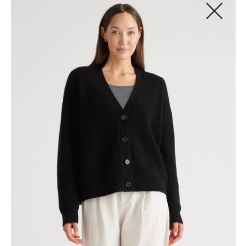 Mongolian Cashmere Fisherman Cropped Cardigan Sweater