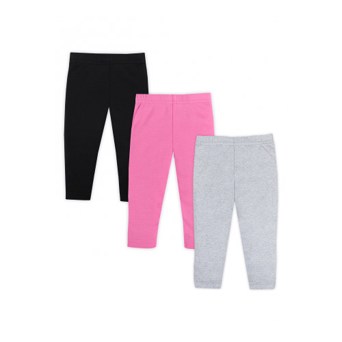 Little Star Organic Baby & Toddler Girl 3 Pk Leggings, Size Newborn-5T