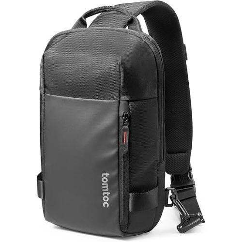 tomtoc Compact Sling Bag, Crossbody Chest Shoulder Bag for 11 inch 2025 iPad A16, iPad Air M3&M2, iPad Pro M4, M2&M1, Nintendo Switch 2/Switch/OLED, Slim Lightweight Daypack for Daily Use - XS Size