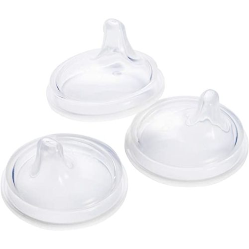 Boon Nursh Silicone Sippy Cup Lid - Convertible Transitional Sippy Spouts for Nursh Baby Bottles - Sippy Cup Lids for Babies - Baby Feeding Supplies - Ages 6 Months and Up - 3 Count - 3 Count (Pack of 1)