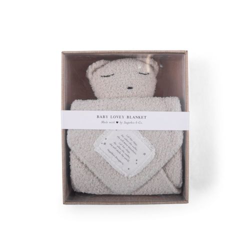 ***"Let her sleep" Bear Baby Lovey Blanket