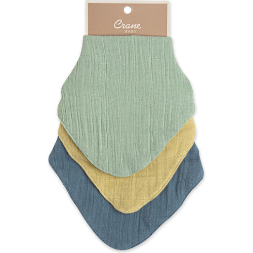 Muslin 3Pc Bib Set, River - Crane Baby Towels & Robes | Maisonette
