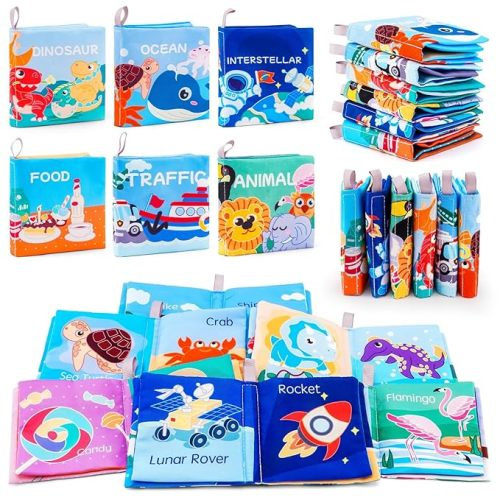 Amazon.com: LOOKLEBE Soft Baby Crinkle Book Set,6Pcs Bath Books,Nontoxic Fabric Soft Cloth Books for Babies,Early Education Toys Giftable,Ideal Choice for Sensory Books,Learning Toys for Toddlers,Infants,and Kids : Toys & Games