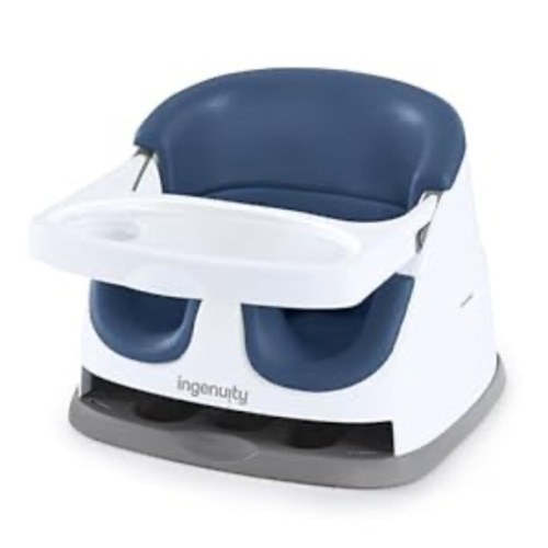 Ingenuity Baby Base 2-in-1 Booster Feeding and Floor Seat with Self-Storing Tray - Night Sky