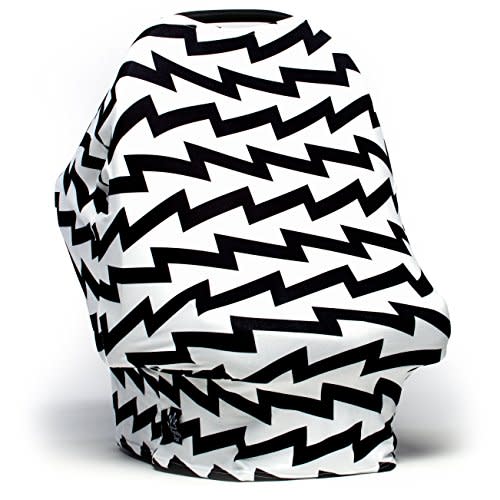 Moody Park Baby - Baby Car Seat Covers and Nursing Cover (Electric Stripes), Car Seat Covers for Babies, Car Seat Cover for Babies