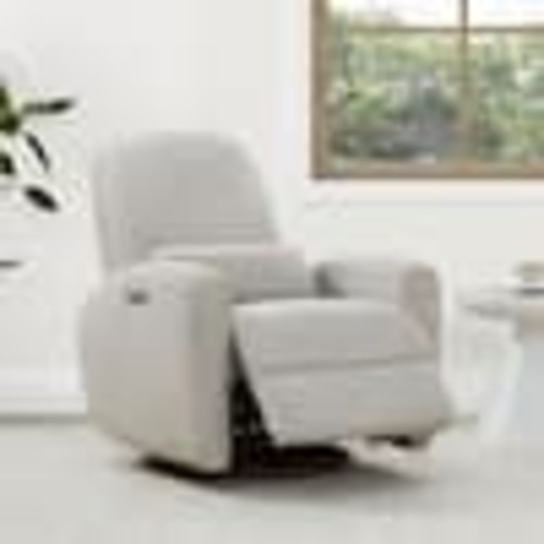 Spruce & Spring Syneron Dove Grey Glider Swivel Power Recliner with 270° Swivel, USB Charging Ports for Nursing for Livingroom Bedroom SSME7A001-A0405500