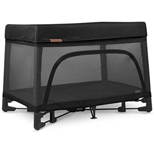 UPPAbaby Remi Playard + Travel Crib | Pack and Play for Babies and Toddlers | Zip on Mesh Bassinet | Mattress, Cover, and Storage Bag Included | Jake (Charcoal/Black/Grey)