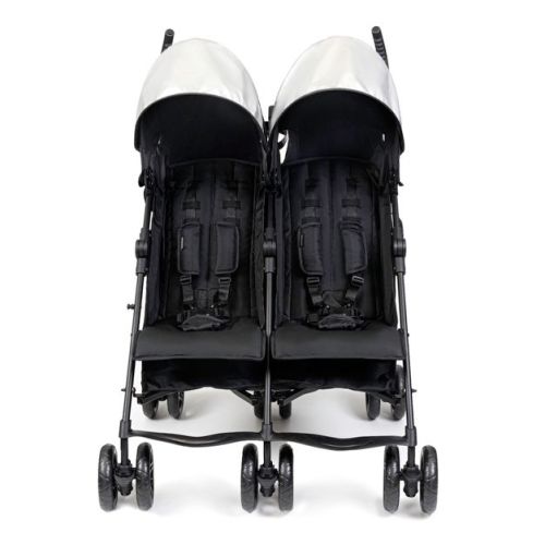Ingenuity 3D Lite Double Convenience Stroller - Black: 5-Point Harness, Metal Frame, EVA Tires, 22 lb Weight