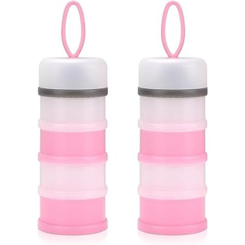 Accmor 2 Pack Baby Formula Dispenser On The Go, Stackable Formula Dispenser Formula Container to Go, Non-Spill Portable Milk Powder Kids Snack Storage Container, BPA Free