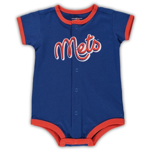 Newborn & Infant New York Mets Royal Stripe Power Hitter Romper