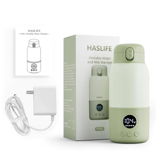Portable Bottle Warmer for Travel, 2-Min Fast Heating Baby Bottle Warmer,12.8oz Formula Container to Go for Breastmilk, Formula Dispenser with Long-Lasting Keep Warm Function