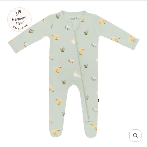 Zippered Footie in Aloe Chick