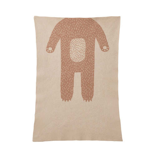 Bear Mini Blanket - Oatmeal & Brown